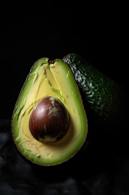 Ai generated illustration top view Fresh avocado on table