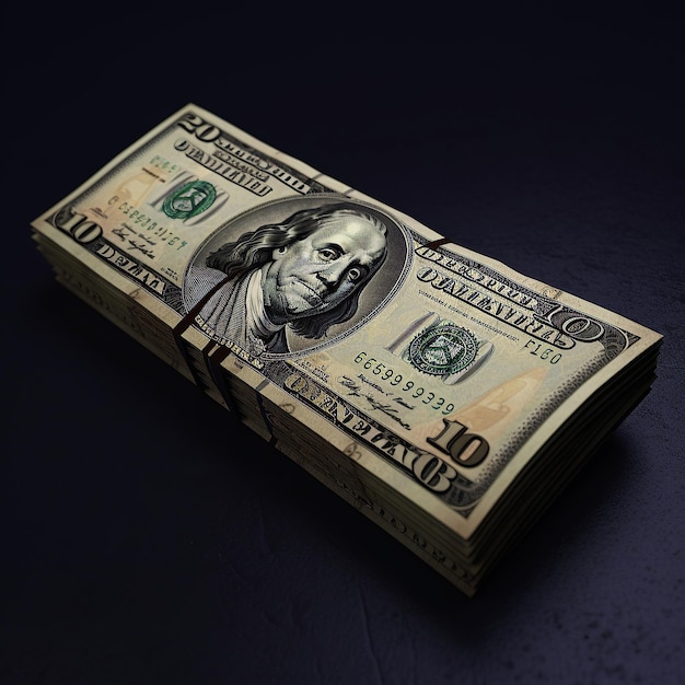 AI сгенерировал иллюстрацию куча долларов США из пачек денег