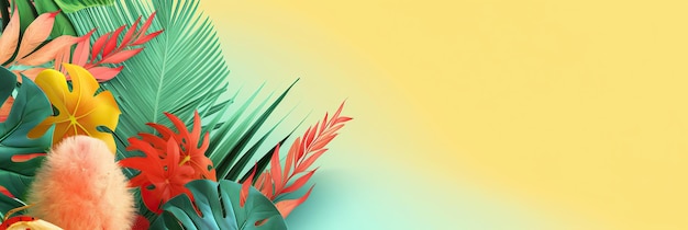 Photo ai generated illustration of using plants and flowers from the tropics