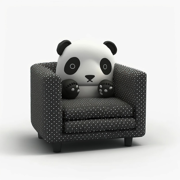 ai generated illustrution designer sofa inspired by cute panda