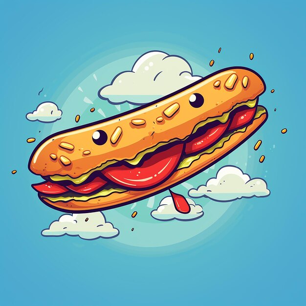 Photo ai generated image of 3d hot dog in the abstract background