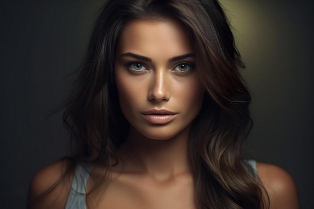 Ai generated image of attractive brunette woman