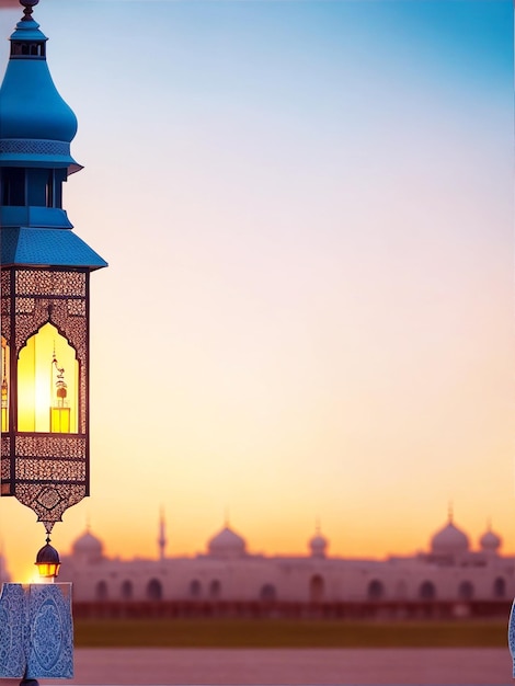 Ai generated image beautiful arabic lantern in a mosque