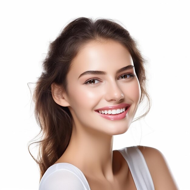 AI Generated image of beautiful girl advertise teeth care protection