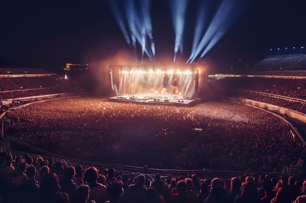 AI generated image of crowd at stadium during concert