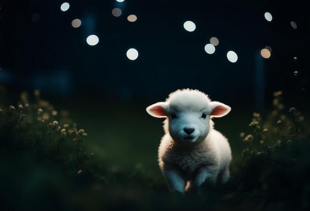 An ai generated image of Cute baby sheep