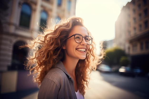 人工知能が生成した 幸せな女性の画像