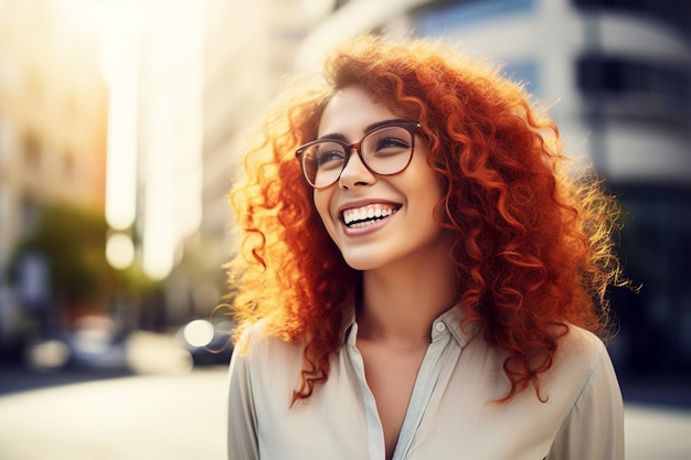 Photo ai generated image of happy woman outdoor