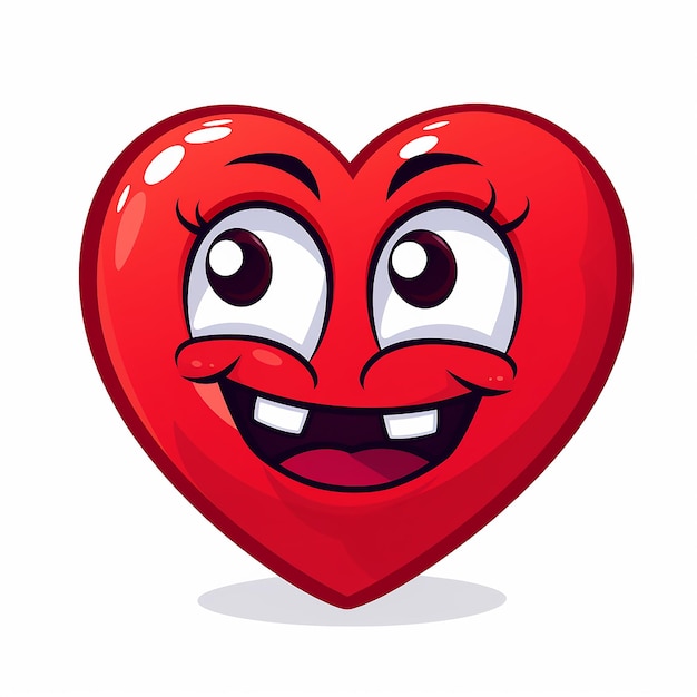 AI generated image of heart emoji icon on white background