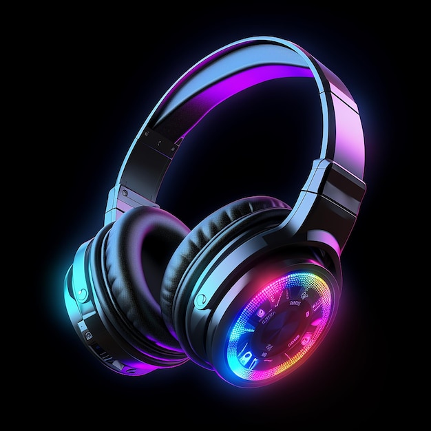 AI generated image of lightening headphone on white background