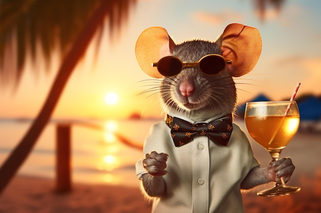 mouse holding wine  AI Emoji Generator