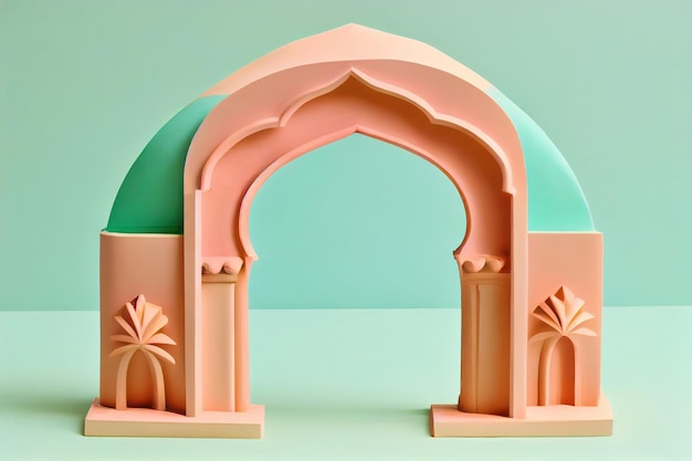 Ai generated image of plasticine arch of mosque