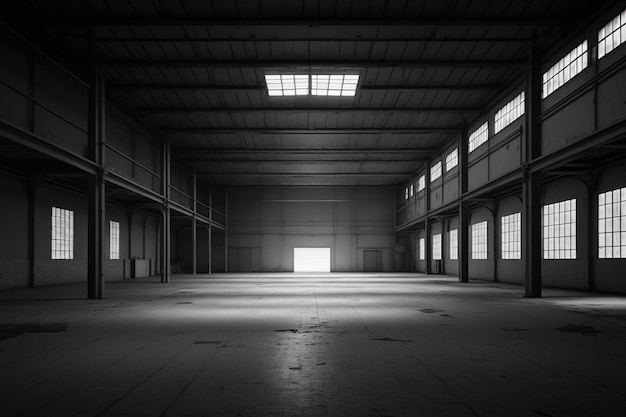 AI generated large empty factory buildings