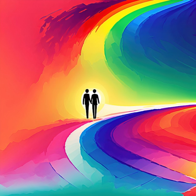 Ai generated lgbt pride drawing style illustration