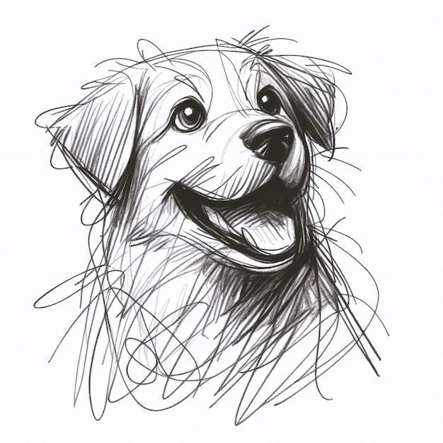 Foto immagine del cane line art generata dall'intelligenza artificiale
