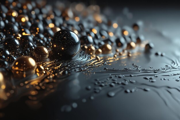 Photo ai generated luxurious gold and black spheres for modern wallpaper