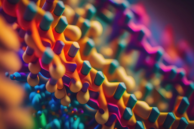 Foto l'intelligenza artificiale ha generato l'illustrazione medica dell'isolamento delle cellule tumorali dei batteri del virus dei batteri di diversi colori
