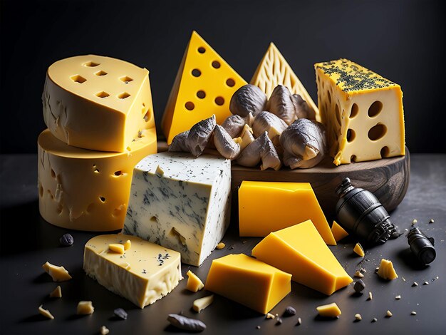 Сгенерированное AI фото вкусного сыра