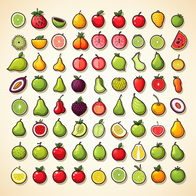 AI generated photo of mix fruits for natural fruit illustration
