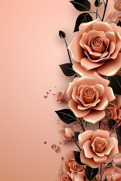 AI generated a pink background with a floral design on one side