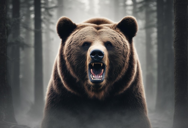 Ai generated Powerful Simplicity The Roaring Bear