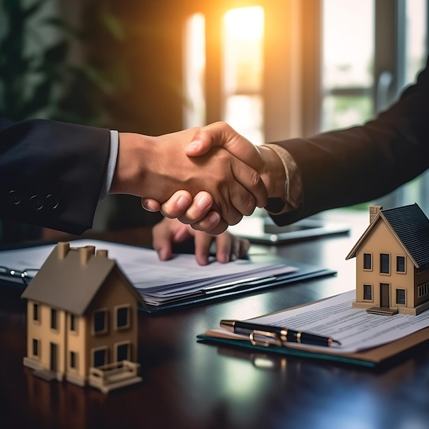 AI generated Real Estate Agent Negotiating Home Purchase Agreement for Legal Contract Signing