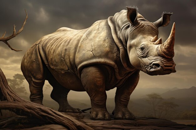 AI сгенерировал иллюстрацию носорога