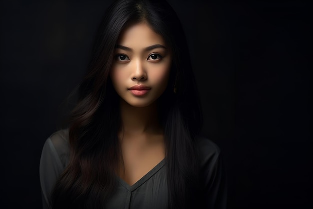 Photo ai generated studio portrait of beautiful asian young lady