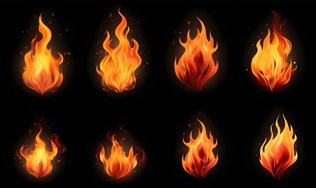 Фото ai генерирует текстуру огня на черном фоне огня пламя горящего огня на темном фоне