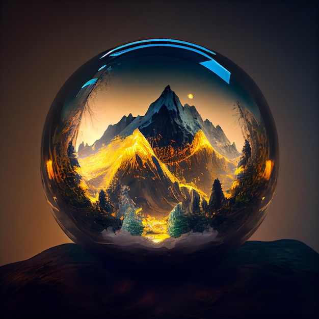 AI generated transparent color globe orb