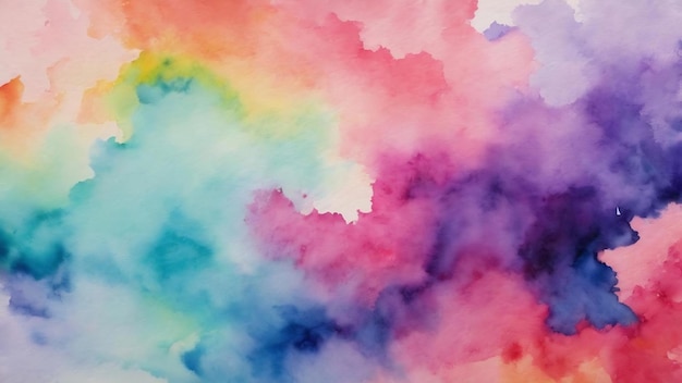 Ai generated watercolor pastel background aquarelle colorful stains on paper