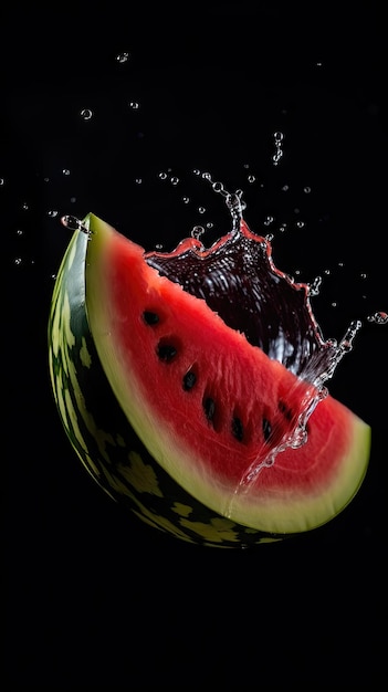 AI generated Watermelon slice with water splash