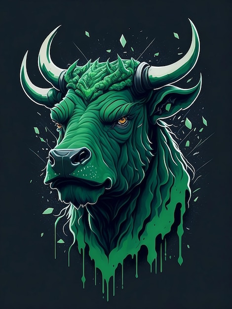 Premium AI Image | Ai generated Zombie bull head