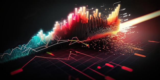 AI Generatief AI Gegenereerd Zakelijke grafiekgegevens forex aandelenfinanciering grafiek Marketing inkomen statistiek Grafische kunst