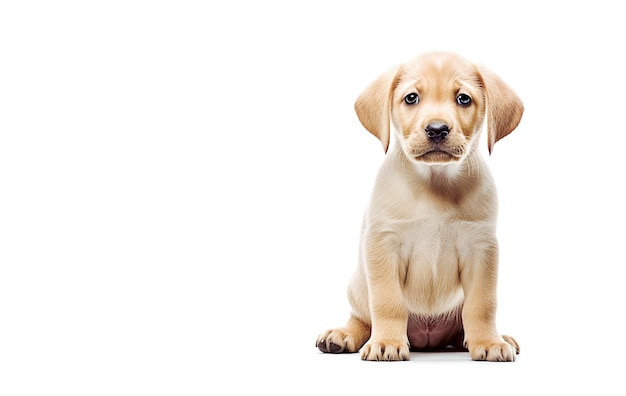 Ai generatief geel labrador puppy op een wit