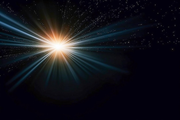 Foto ai generatieve abstracte zon burst digitale flare iriserende schittering