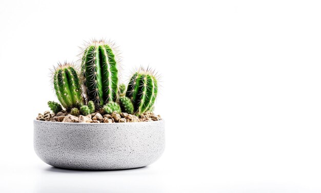 Ai generatieve cactus in een pot op wit