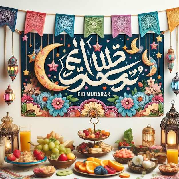 ai generatieve eid mubarak banner