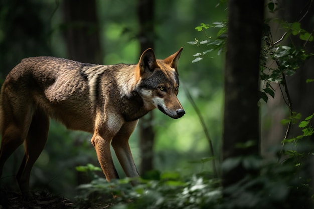 AI generatieve fotografie van wilde dieren van Red Wolf