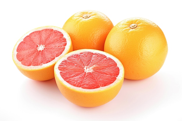 Ai generatieve grapefruit met plakjes op wit