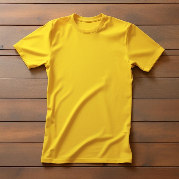 AI generatieve Hoogwaardige lege T-shirt in gele kleur perfect om een mockup voorvertoning te maken