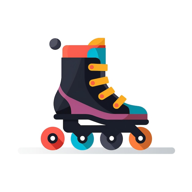 AI generatieve iconen van een weergave van slanke en stijlvolle inline skates