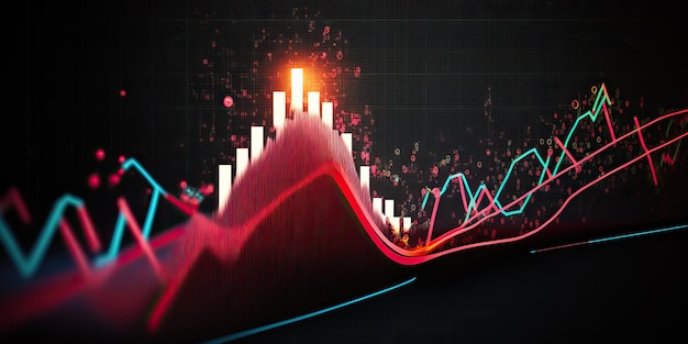 AI Генеративный AI Сгенерированный бизнес-график данные форекс фондовый финансовый график Статистика маркетингового дохода Графическое искусство