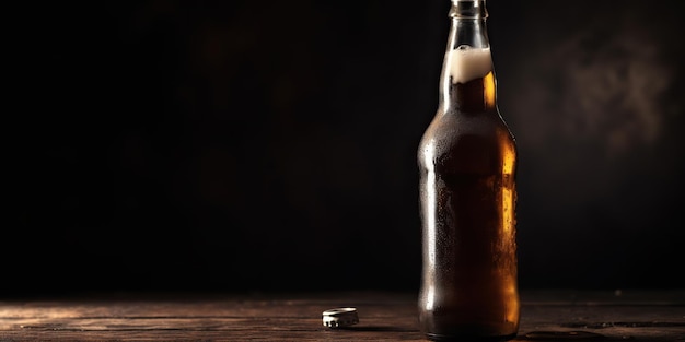 AI Generative AI Generated Macro shot photo of beer mock up scene background