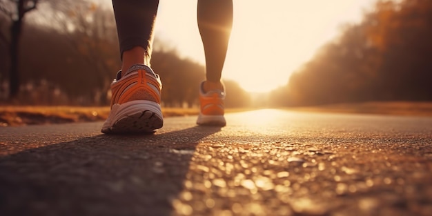 AI Generative AI Generated Photo shot realistic of running jogging walking