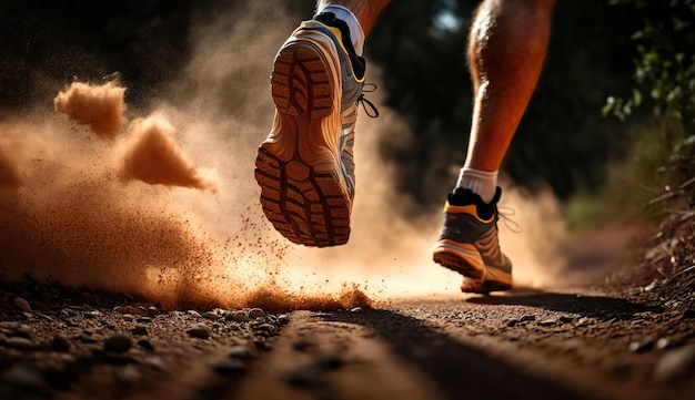AI Generative AI Generated Photo shot realistic of running jogging
