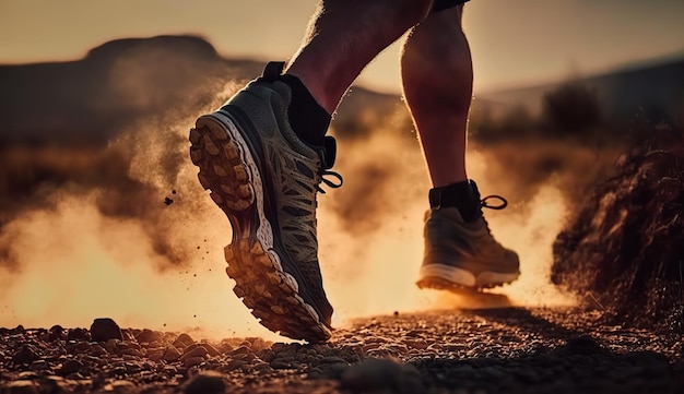 Ai generative ai generated foto scattata in modo realistico con la corsa a fare jogging