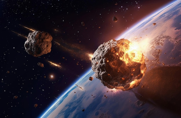 AI generative Asteroid approaching to the Earth