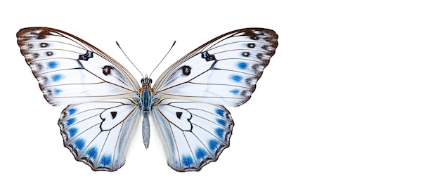 흰색에 AI 생성 아름다운 나비