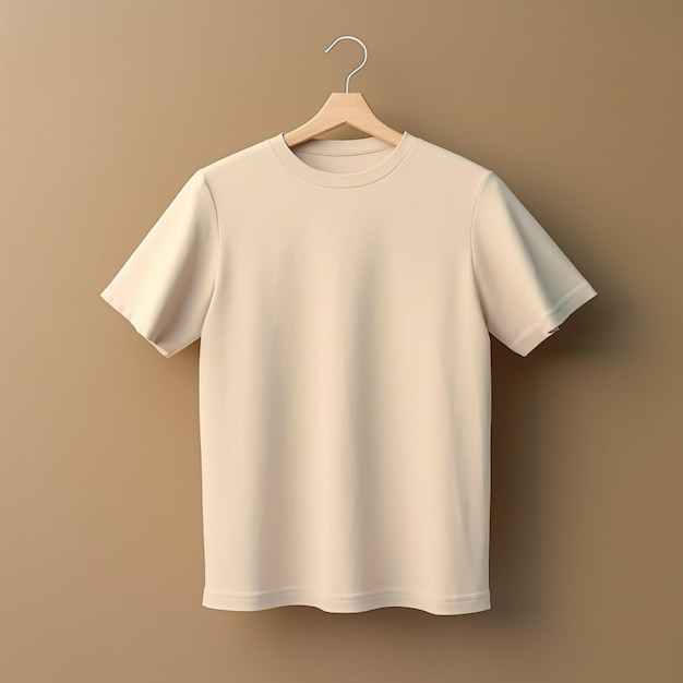 AI generative of a blank tshirt in cream color in high quality perfect to create a mockup preview